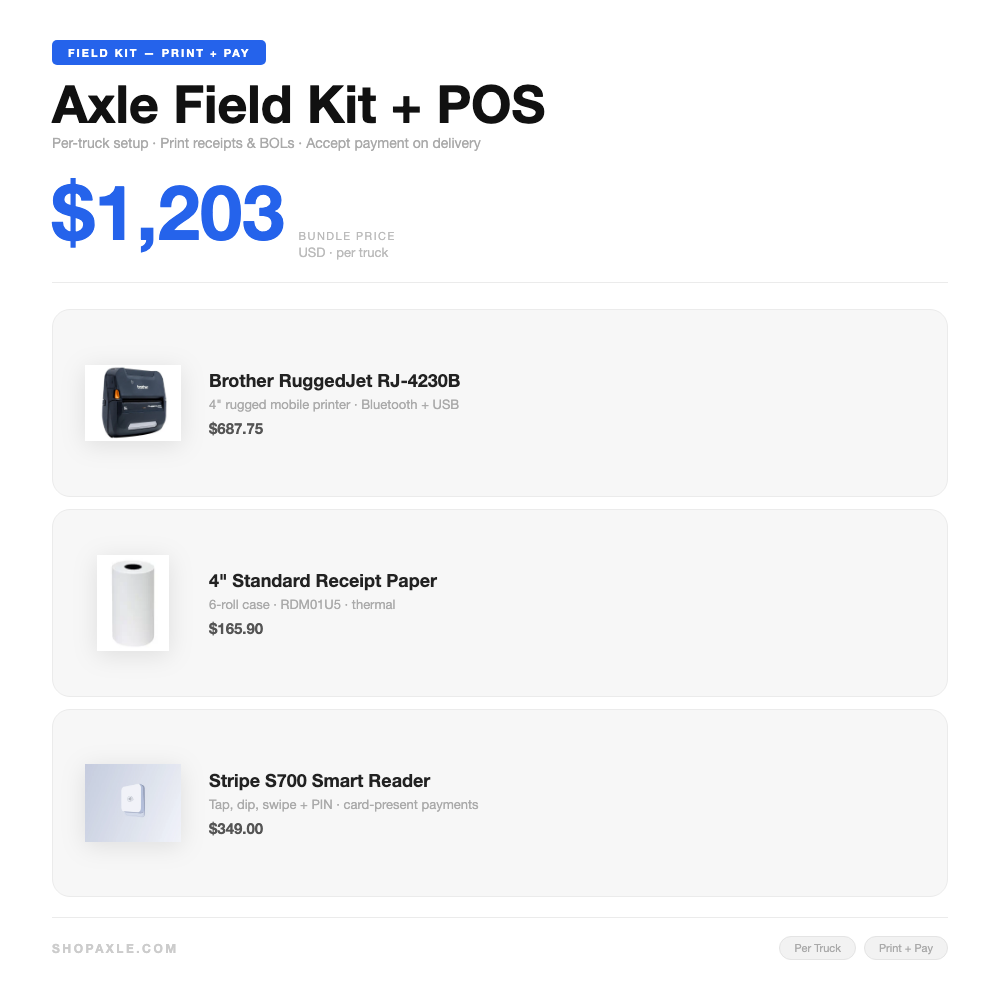 Axle Field Kit + POS — Print + Pay